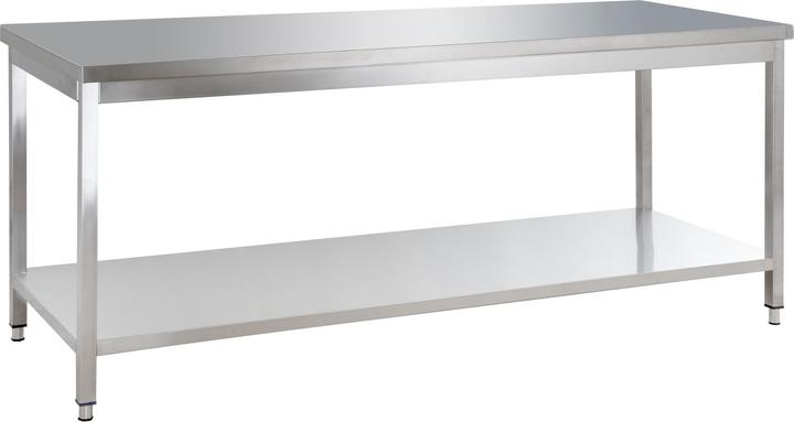Image du produit Gastro Hero Table de travail en acier inoxydable Basic avec fond (200 cm, 70 cm)