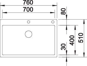 Immagine prodotto Blanco Claron 700-IF/A Durinox (Lavandino montato in alto, 76 cm, 51 cm)