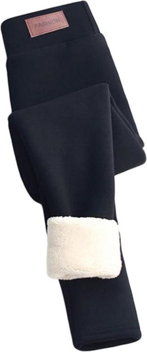 Noya Flauschige Winter Leggings Gefütterte Fell Hosen mit Innenfleece (L/XL)