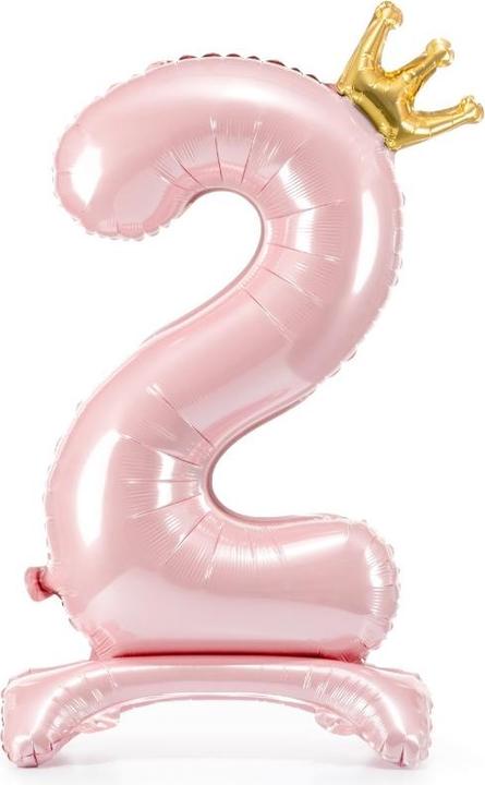 Actual product image Partydeco Balloon number 2 on foot - Pink