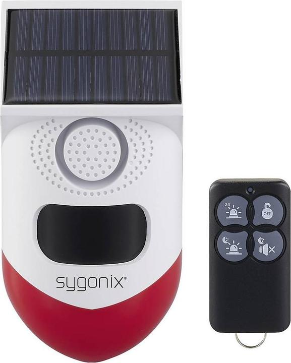 Image du produit Sygonix Mini-Alarmanlage Weiss, Rot mit LED, mit Bewegungsmelder, mit Fernbedi