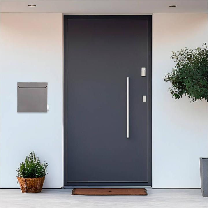 Actual product image SafePost 800 Letterbox grey-grey. RAL9007 matt