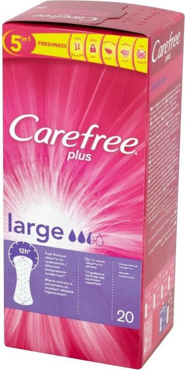 Actual product image Johnson & Johnson Carefree Plus Large sanitary towels 1 pack - 20 pcs. (20 x, Sanitary pads)