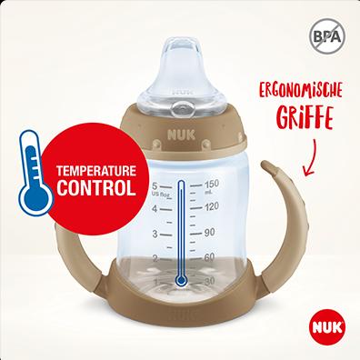Produktbild NUK Disney Winnie Puuh First Choice Trinklernflasche Temperature Control, 150ml, 6-18 Monate, bei... (150 ml)