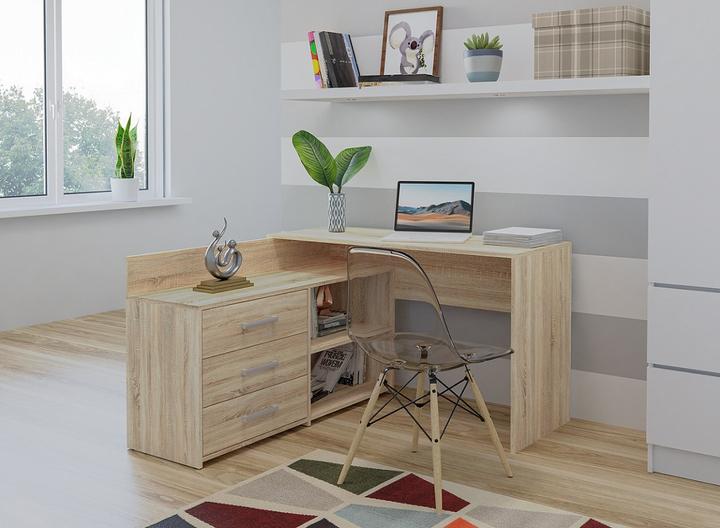 Immagine prodotto Topeshop Biurko narożne + komoda DANY 120x50xH76 sonoma (50 x 120 x 76 cm)