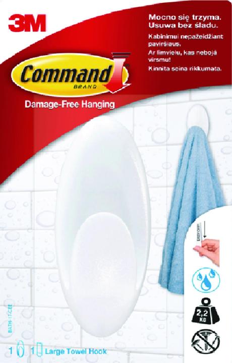 3M Command stor håndklaedekrog til vådrum BATH17