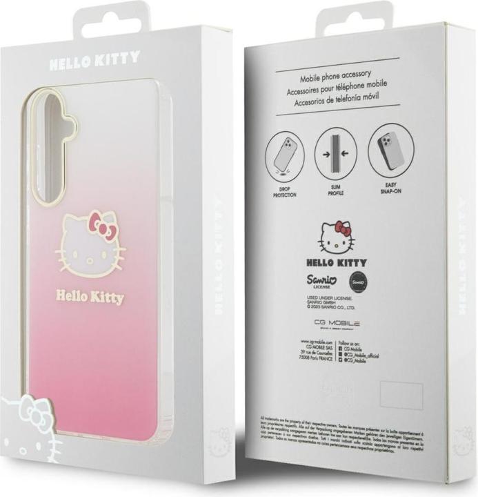 Actual product image Hello Kitty HKHCSA55HDGKEP A55 A556 różowy/pink hardcase IML Gradient Electrop Kitty Head (Samsung Galaxy A55)