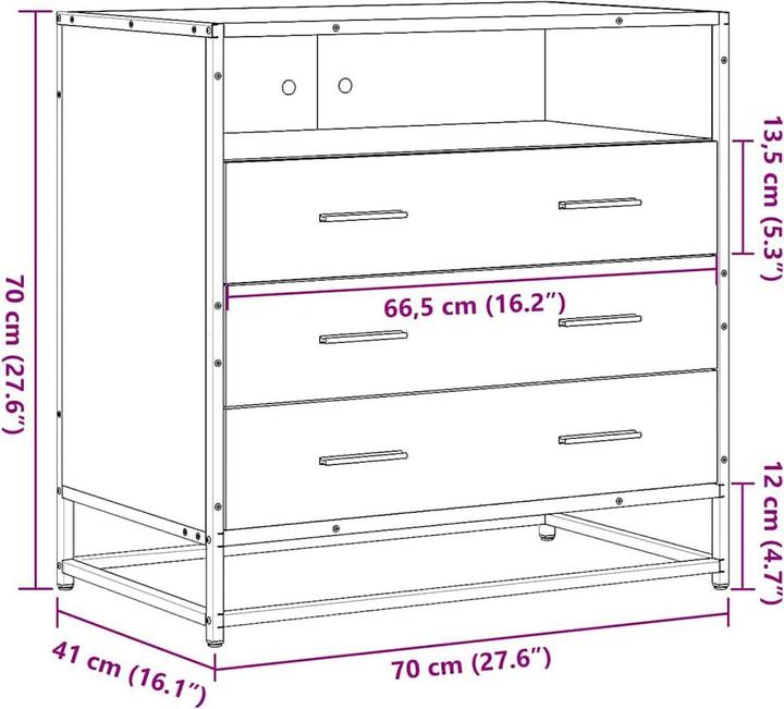 Actual product image VidaXL Malaya (70 x 41 x 70 cm)