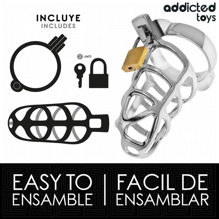 Actual product image Addicted toys Locked - Silbernes Schloss Peniskã„Fig Metall Grã–Sse M