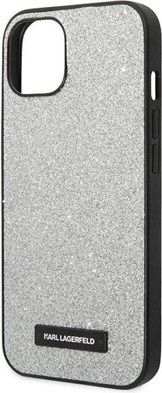 Image du produit Karl Lagerfeld KLHCP14SG2ELS iPhone 14 6,1" hardcase srebrny/silver Glitter Plaque Logo (Apple iPhone 15, Apple iPhone 14, Apple iPhone 13)