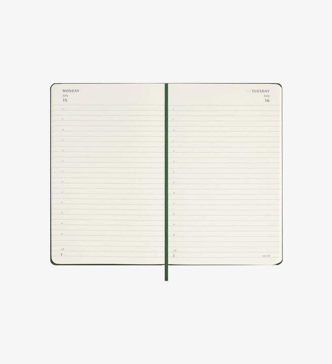 Actual product image Moleskine 12 Month Daily Calendar 2024, Large/A5, Myrtle Green (A5, Hardcover, English)