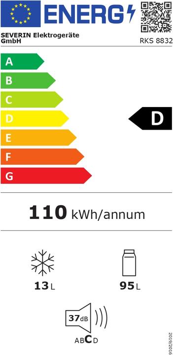 Energy Label Severin RKS 8832 (108 l)