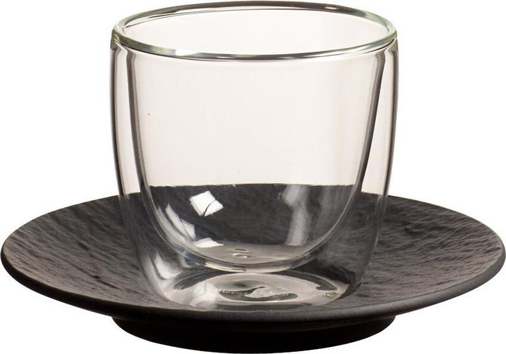 Actual product image Villeroy & Boch Manufacture Rock Glow Espressoglas mit Untertasse (60 ml, 2 x)