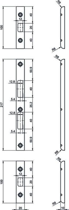 MSL ProfiFlex routed-in strike plate set BV-40341 (Door handle)