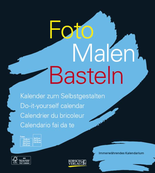 Immagine prodotto Calendario artigianale da colorare nero perpetuo (Tedesco)