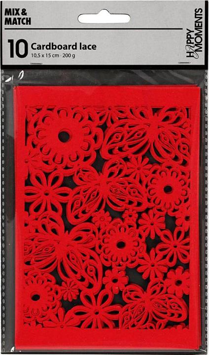 Produktbild Creativ Company Gemusterter Karton Rot, 10 Stk. (10 x)