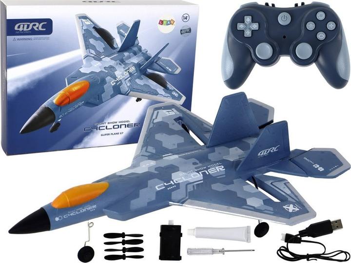 Image du produit Lean Toys Ferngesteuertes Flugzeug mit blauem Licht