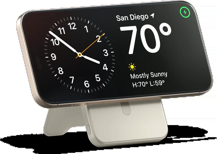 Actual product image Satechi OntheGo Magnetic Qi2 Powerbank Stand 5000 mAh Sand (5000 mAh, 15 W)