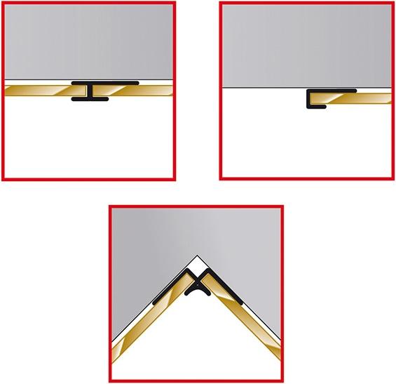 Schulte Profile set corner (Corner profile, End profile, Connection profile, 210 cm)