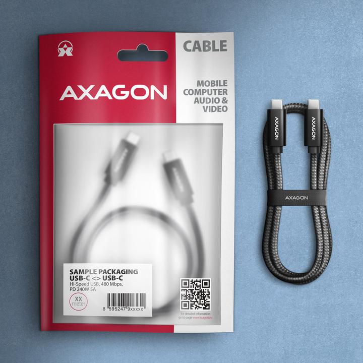 Actual product image Axagon USB C - USB C (3 m, USB 2.0)