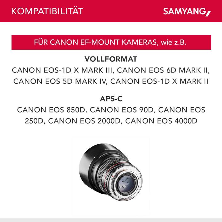 Produktbild Samyang 85mm f/1.4 AS IF UMC Canon EF (Canon EF, Vollformat)