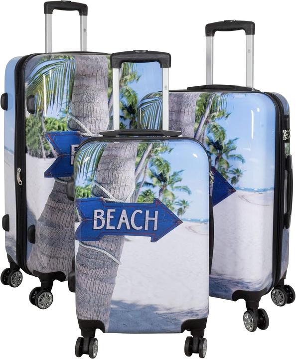 Trendyshop365 3-teiliges Hartschalen-Kofferset (Handgepäck (bis 50l), M (50 - 90l), L (90 - 115l))