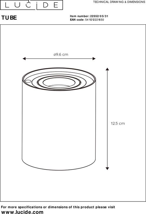 Image du produit Lucide Tube (350 lm, GU10)