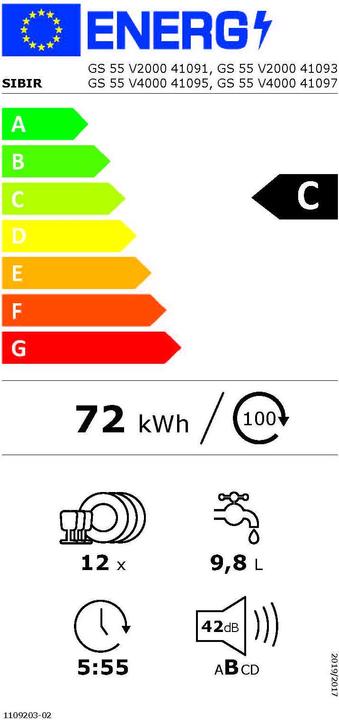 Energie-Label Sibir GS55V400041095C