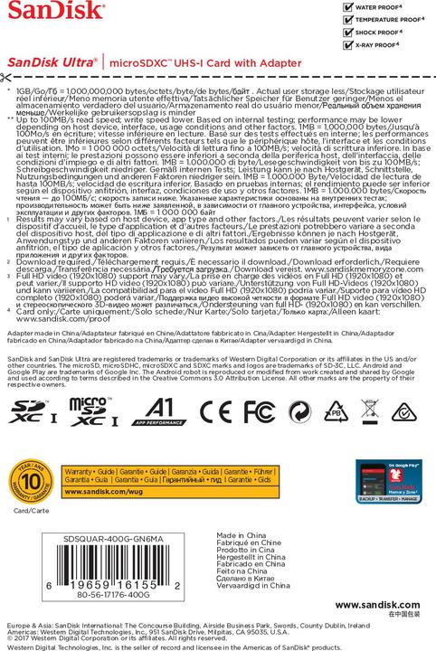 Image du produit SanDisk Ultra microSDXC U1 (400 Go, microSDXC, U1, UHS-I)