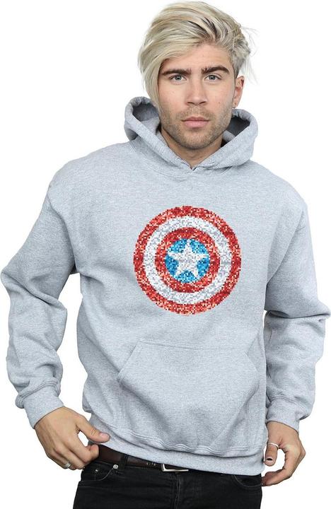 Actual product image Mens Captain America Pixelated Shield Hoodie (M)