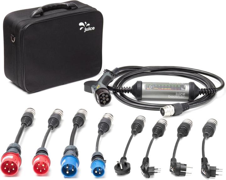 Juice Technology Juice Booster 2 EU Traveller Set (Typ 2, 22 kW, 32 A, CEE16 rot, CEE32 rot, CEE16 blau, BS 1363, CEI 23, CEE 7/7, Typ 13, CEE32 blau)