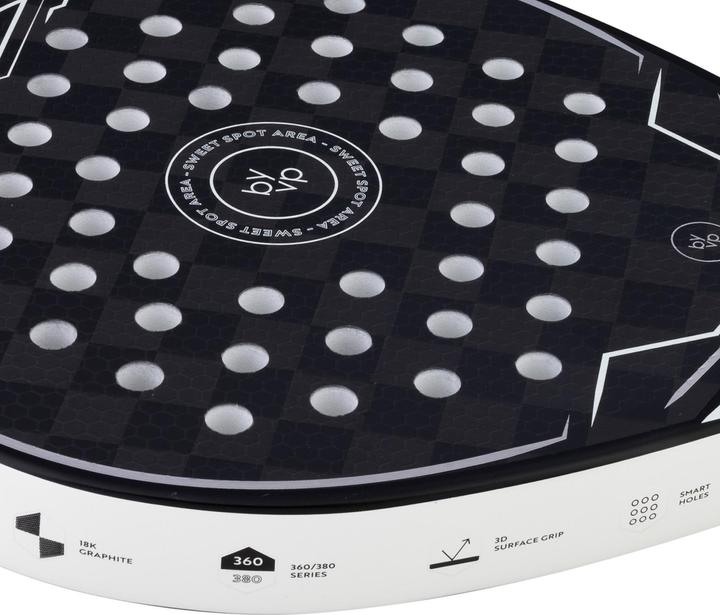 Immagine prodotto Luxtri Raquette Padel Precision 1800 Goutte d'eau 370g Fibre Carbone EVA Gris-blanc Jugador Sport