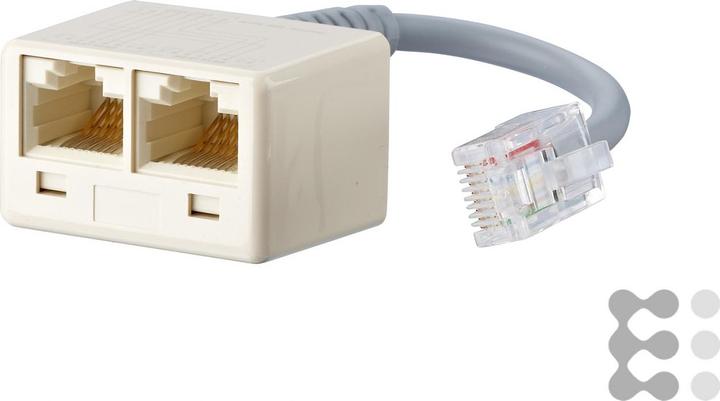 Actual product image Metz Connect BTR UAE-Adpt. with rel. 0,1m WE8 - 2x WE(8) 4-pin 2x Western 8/8 RJ-45 4-pin Outlets spli...