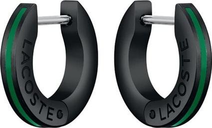 Actual product image Lacoste Men Ìs Black Baselina Hoop Earrings 2040088