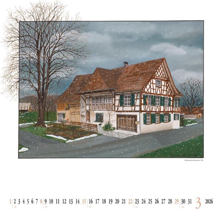 Produktbild SUSANNA Bildkalender Gemalte Bauernhäuser (Harter Einband)