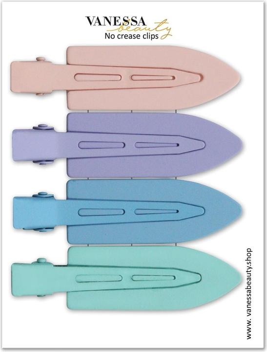 Actual product image Vanessa Beauty Seamless Clips - PASTEL Set (Hair tie, Emblazonments)