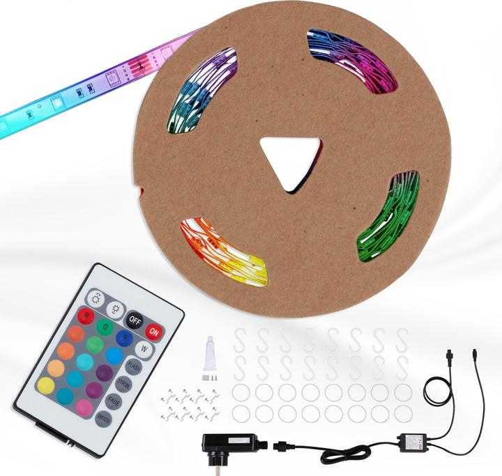 Immagine prodotto Briloner Flexband RGB-LED, 280xRGB-LED/0,11W, IP44 per esterni, 10m (1000 cm, Interno)