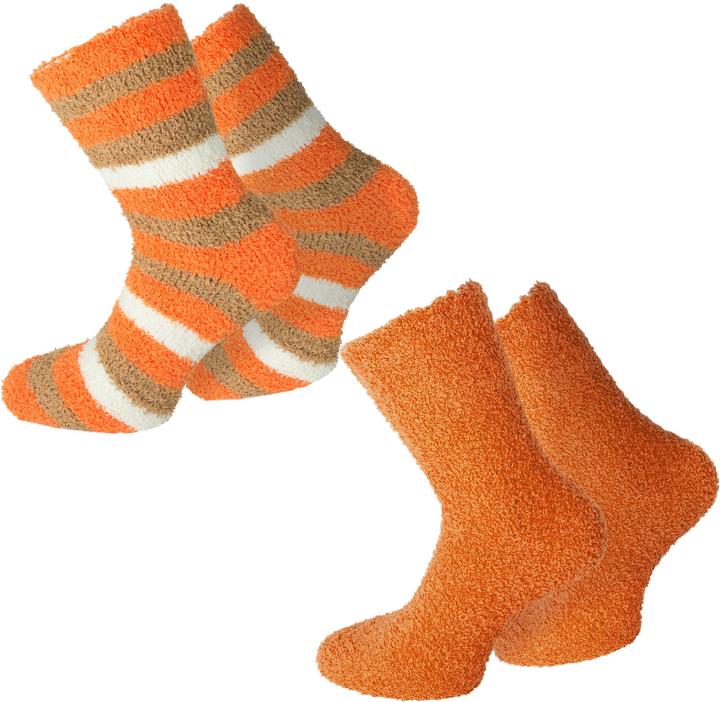 Image du produit Normani 2 paires de chaussettes douces milleraies orange (lot de 2, 36 - 41)