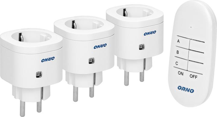 Produktbild Orno Zestaw Bezprzewodowcyh Mini Gniazd Sterowanych Pilotem 3+1 Schuko