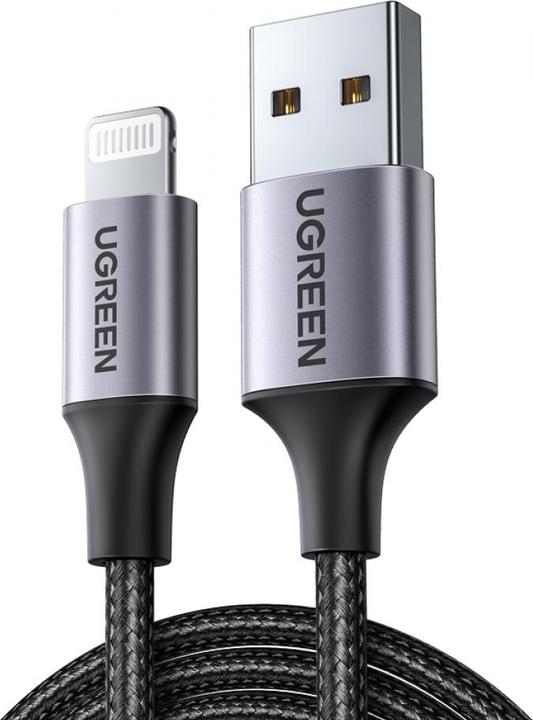 Produktbild Ugreen Lightning USB Nylon Alu MFi (1 m, USB 2.0)