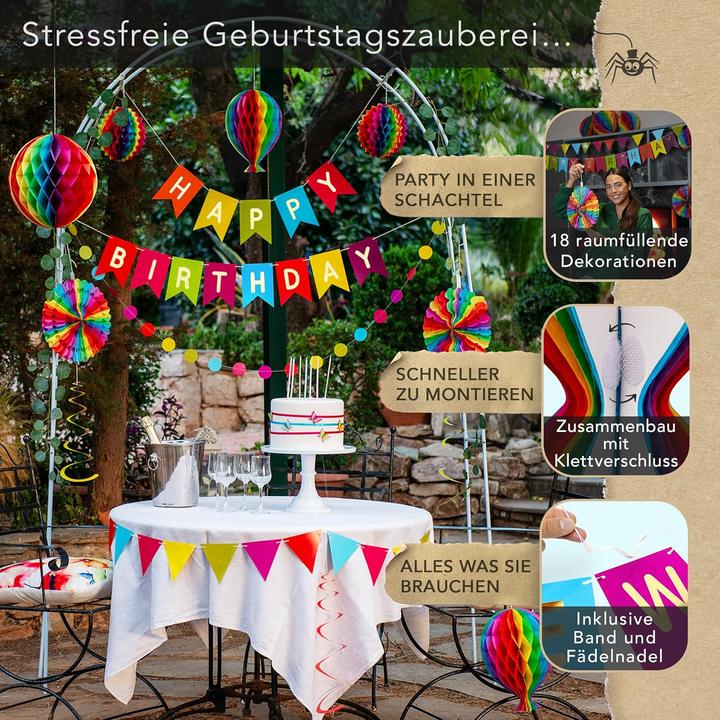 Actual product image Itsy Bitsy Party Co Reusable "Rainbow" birthday decoration