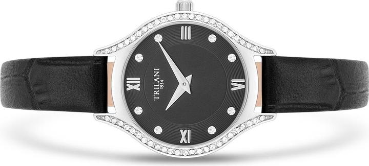 Actual product image Trilani Ladies Quartz Watch Genuine Leather Black - 30494 (Analogue wristwatch, 26 mm)
