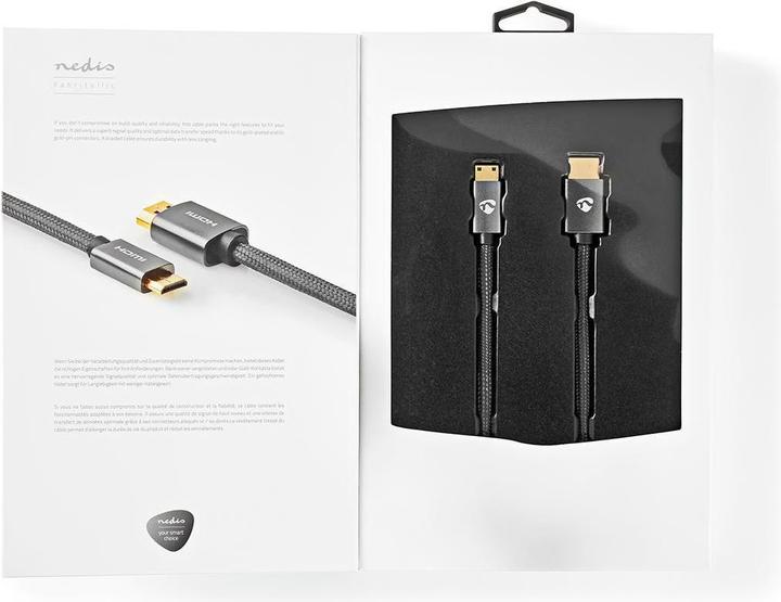 Actual product image Nedis High Speed??HDMI T Cable with Ethernet HDMIT Male HDMIT Mini Male 4K@60Hz 18 Gbps 2.00 m (2 m, HDMI)