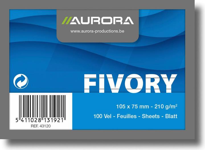 Aurora Card index A7 white lin. (A7, 205 g/m², 100 x)