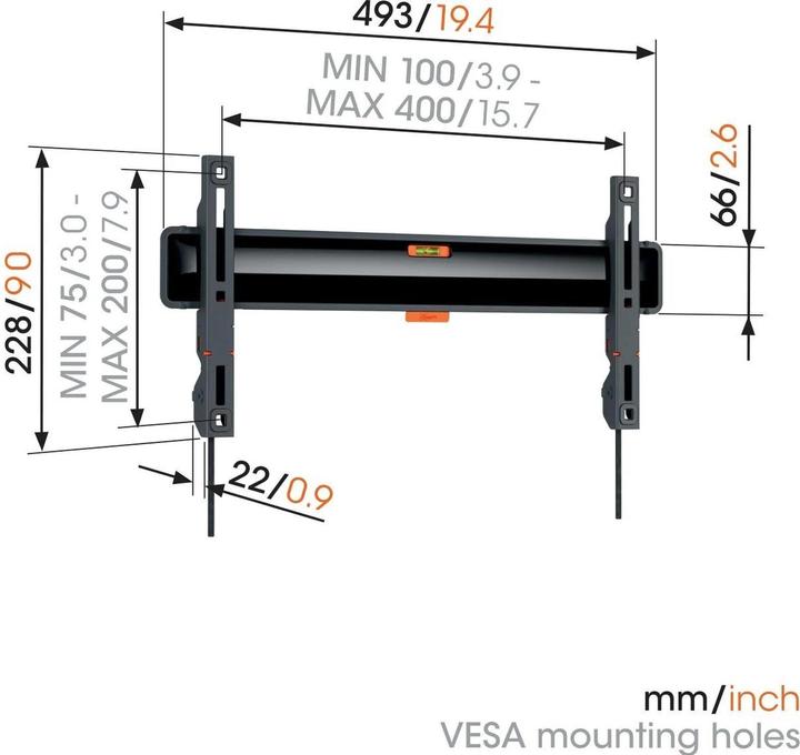 Productafbeelding Vogels Muurbevestiging TVM 3405 SP Zwart (Muur, 77", 50 kg)