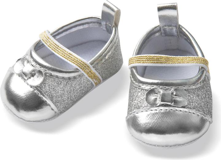 Actual product image Heless Ballerinas silver Gr.38-45cm glitter ballerinas, 1 pair, heel loop, from 3 years