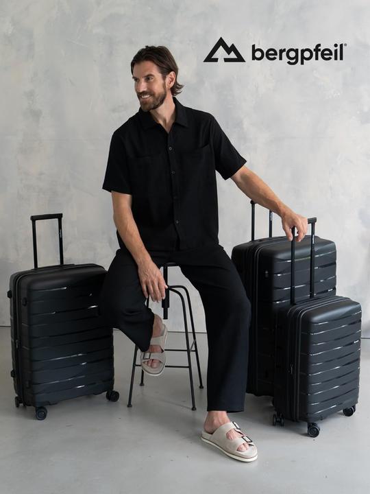 Actual product image Bergpfeil Travel 4-wheel suitcase set, 3-piece, with stretch fold (228 l, XL (from 140l))
