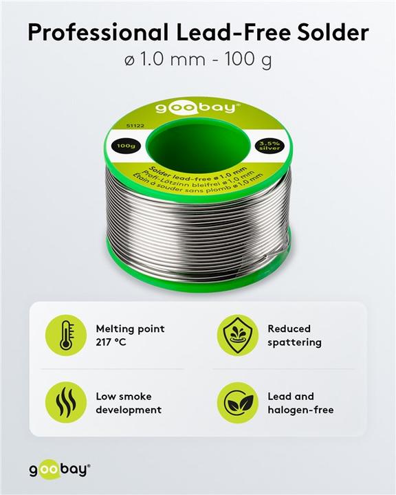 Produktbild Goobay Profi-Lötzinn bleifrei, ø 1,0 mm, 100 g (Lötzinn)