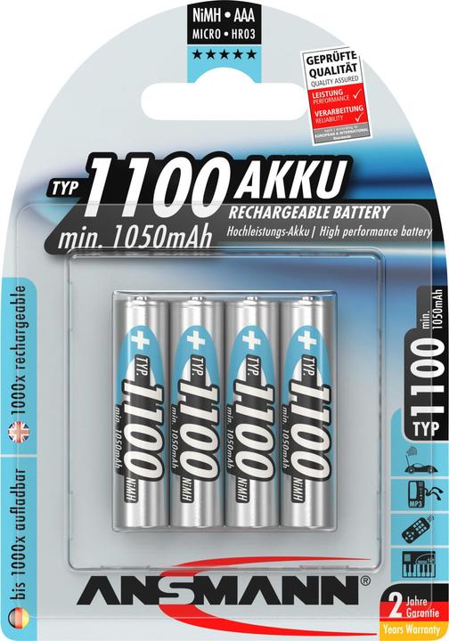 Ansmann Type 1100 (4 pcs., AAA, 1050 mAh)