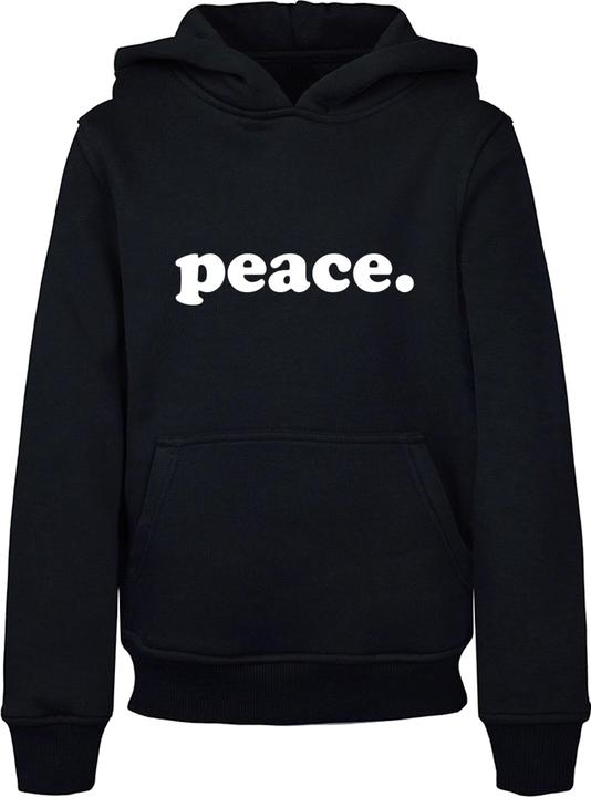 Merchcode Peace - Wording Peace Black Basic Kids Hoody - 176507 (158)
